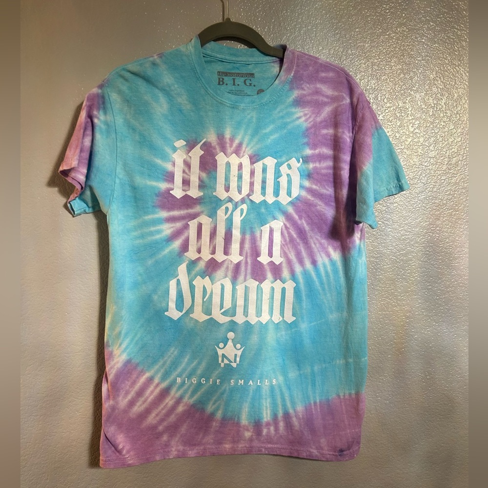 Women’s blue & purple tie dye graphic T-shirt size small